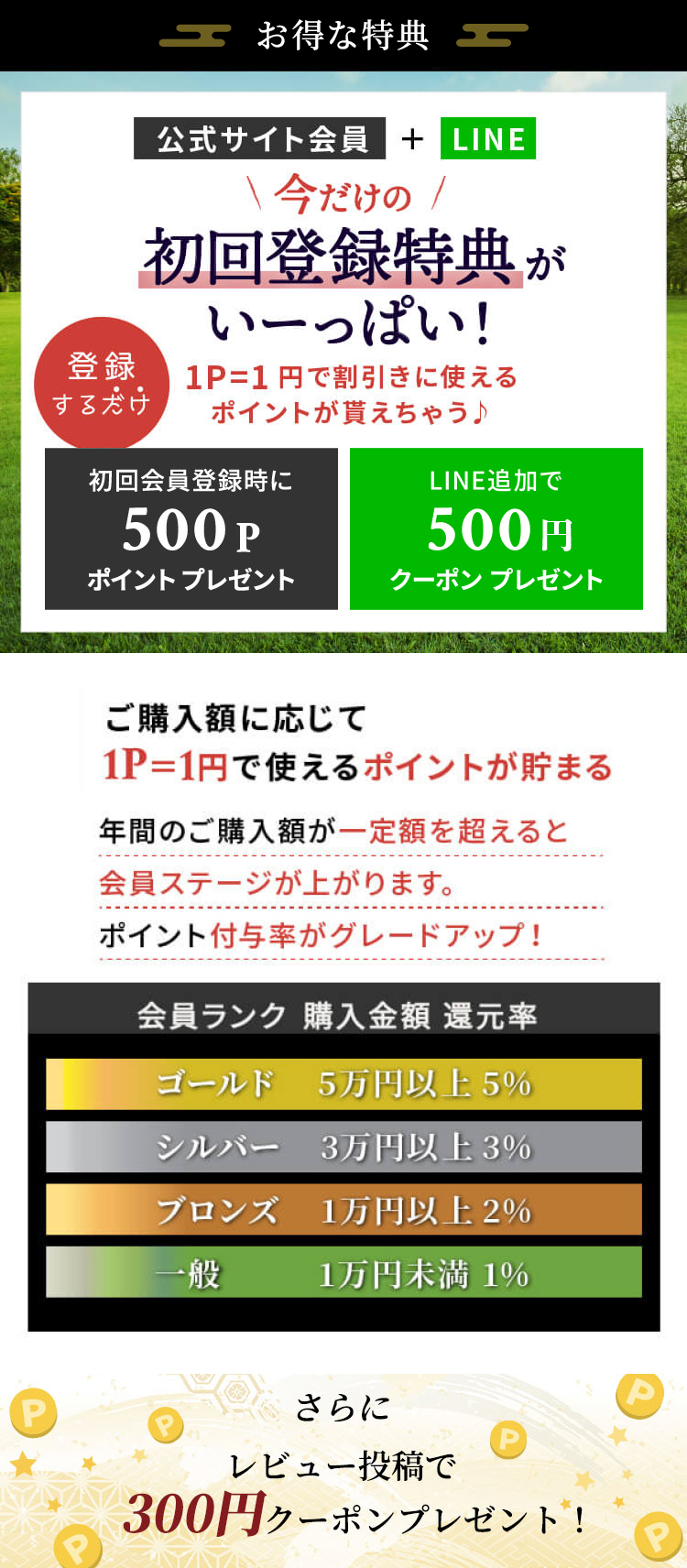 新規会員登録特典！